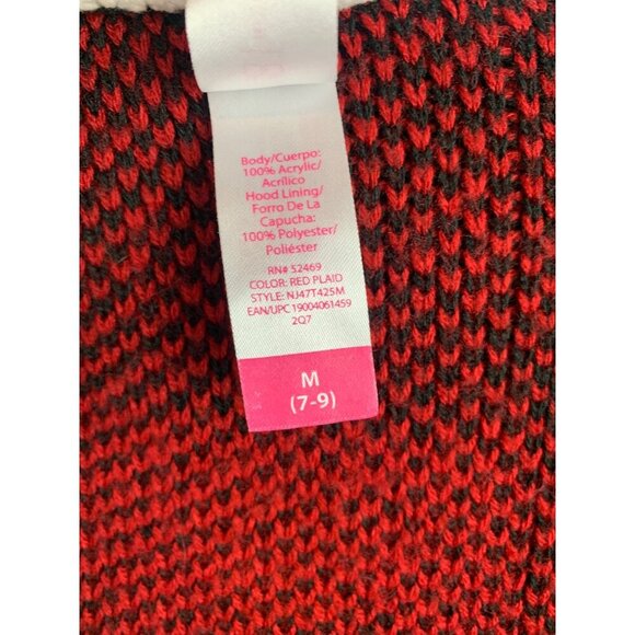 No Boundaries Red Plaid Hooded Cardigan M With Sherpa Lining - Picture 6 of 6